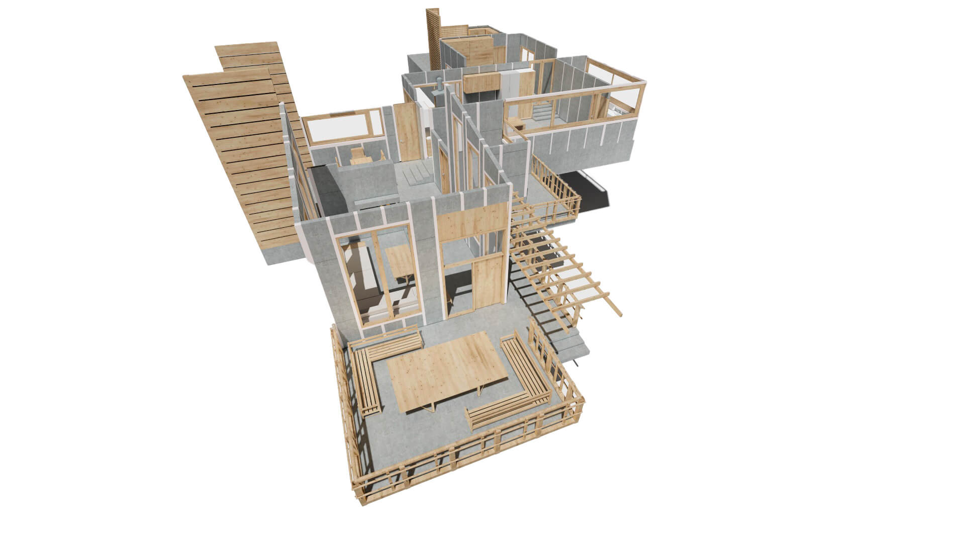 casa prefabricada con estructura en madera