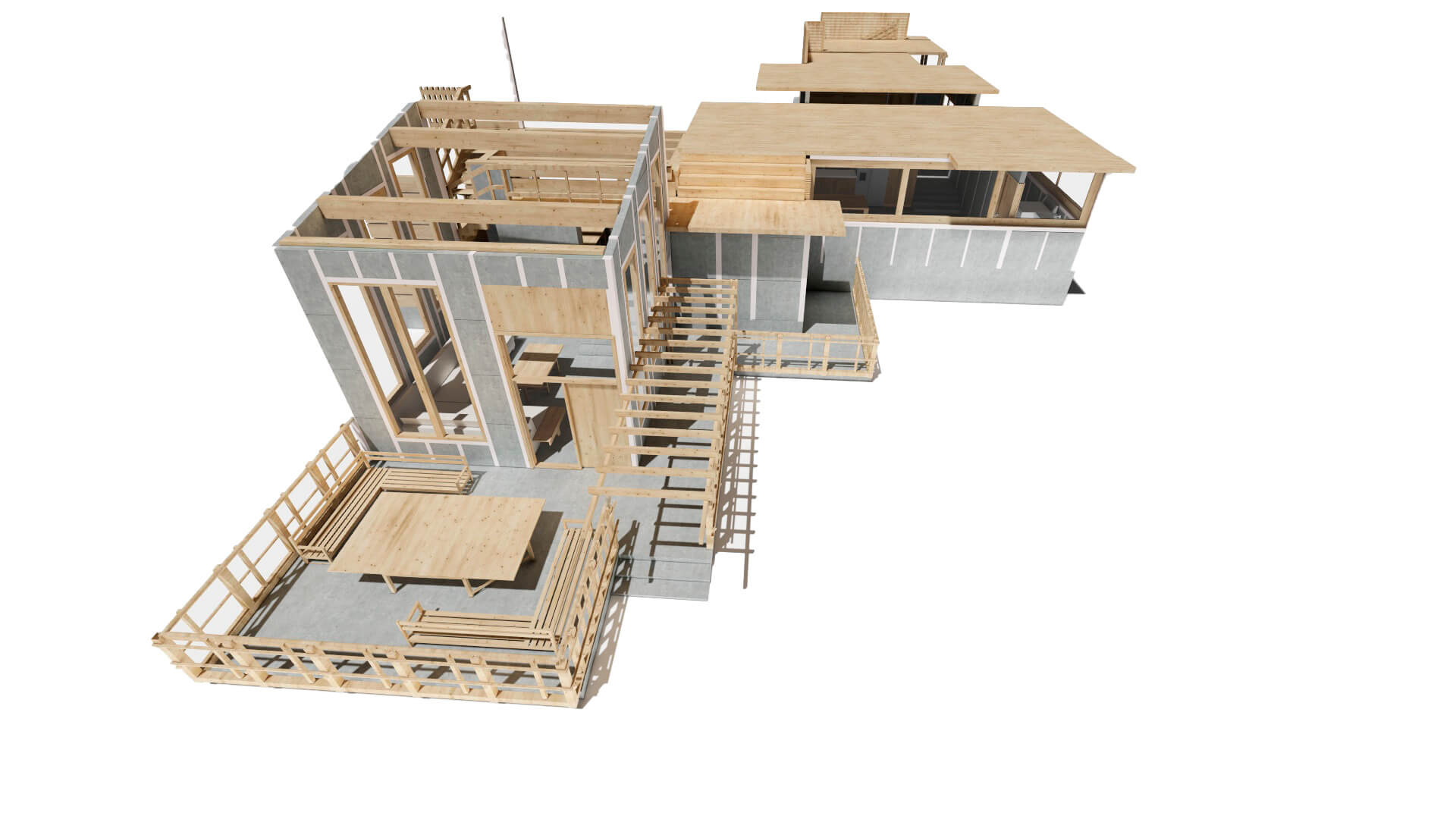 entrepisos en madera casa prefabricada