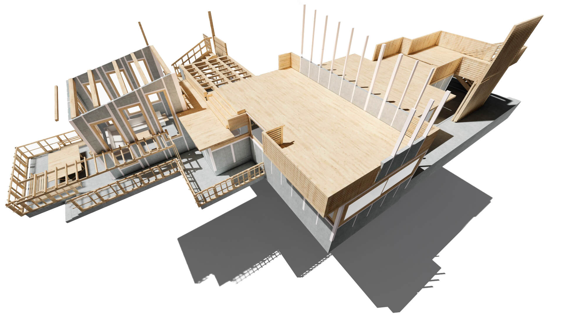 casa prefabricada de dos pisos obra gris
