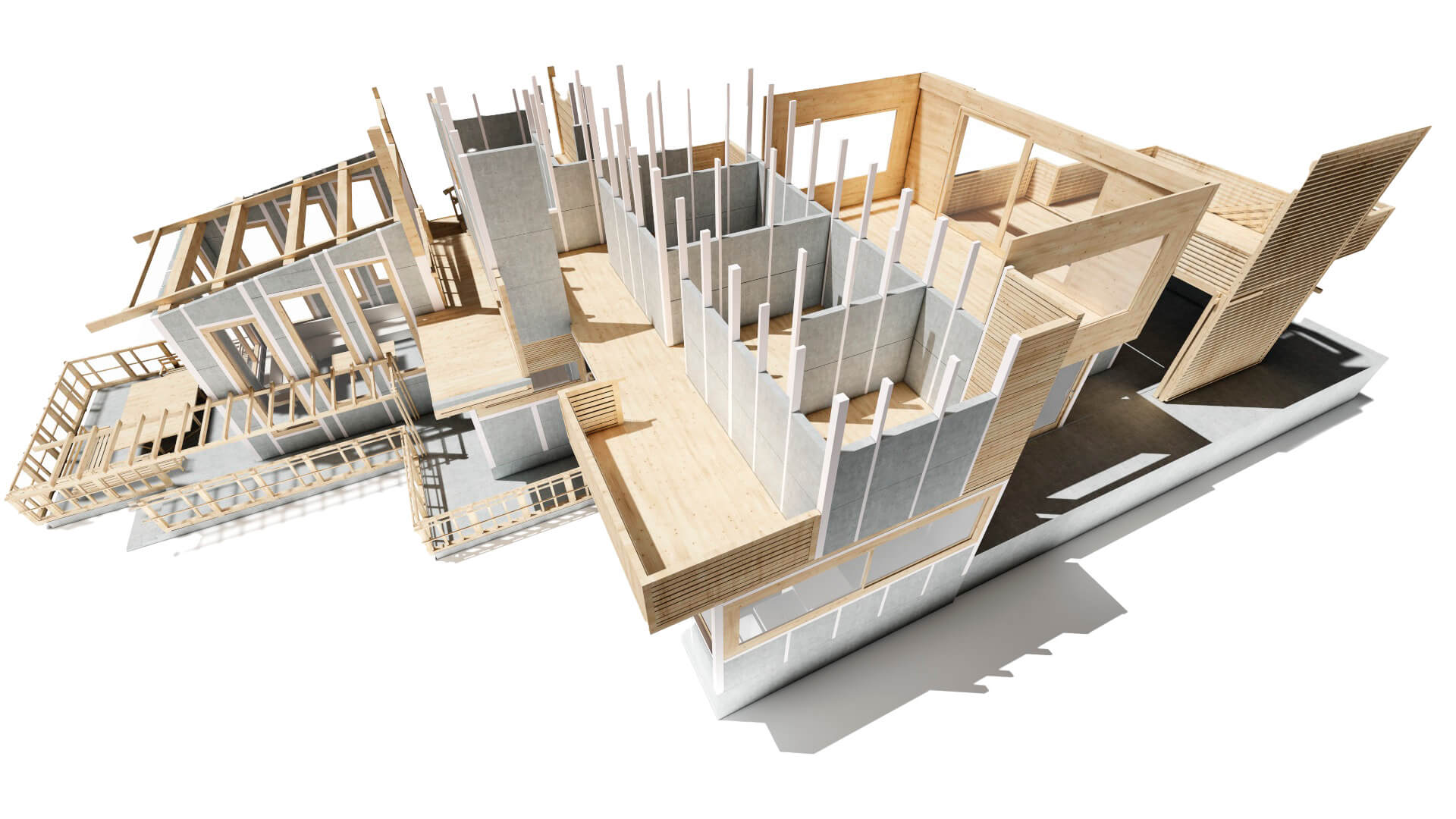 casa prefabricada con balcon estrecho