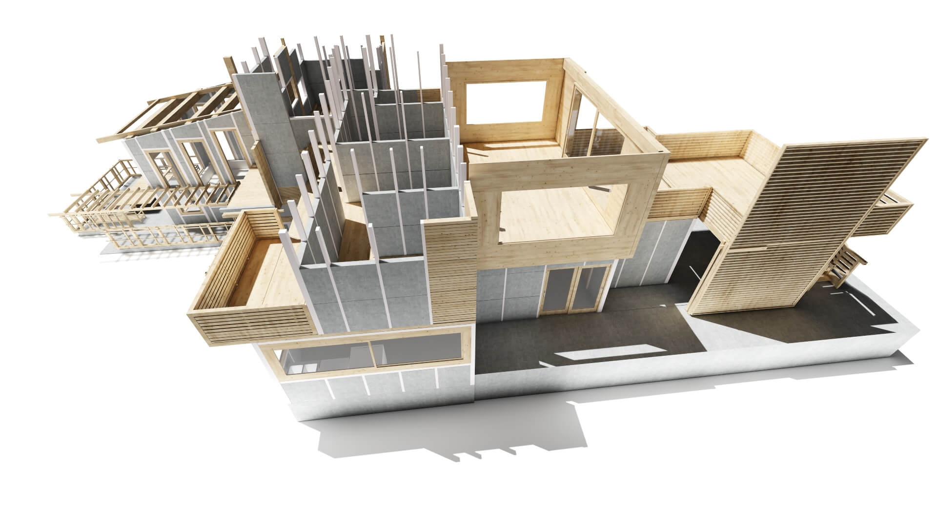 casa prefabricada con caseta de madera