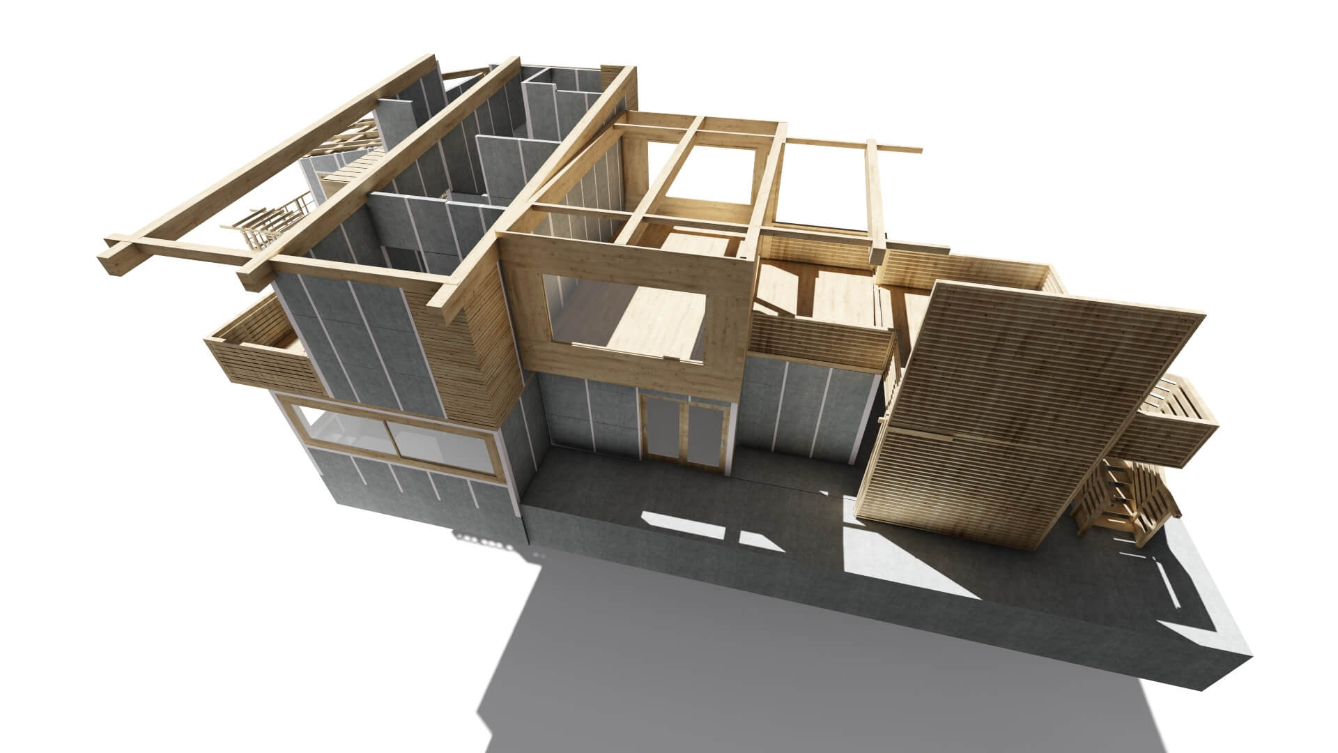 ventanas de madera para casa prefabricada