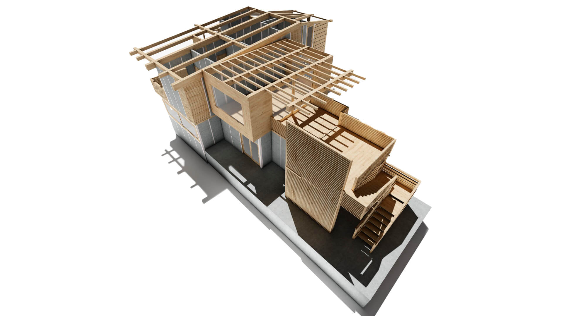 casa prefabricada con vallas de madera