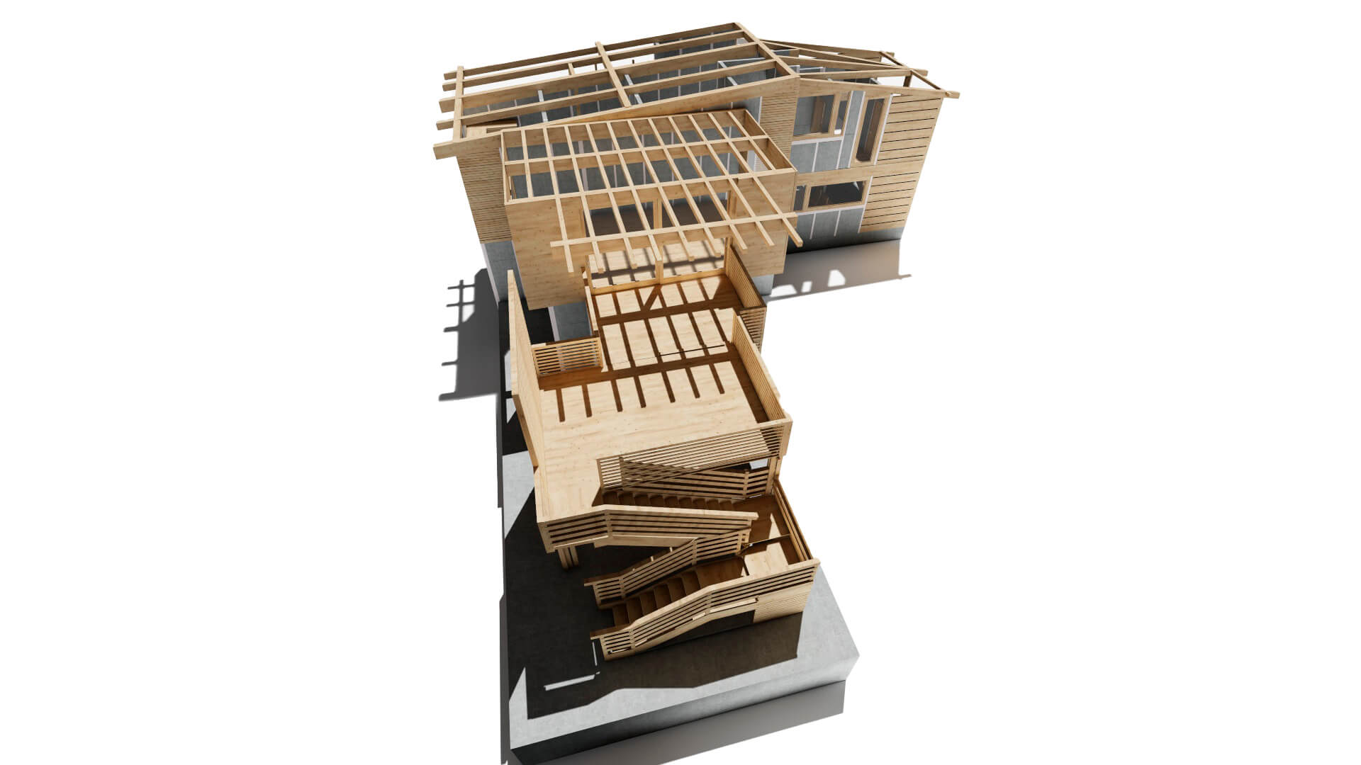 casa prefabricada con diseño en L