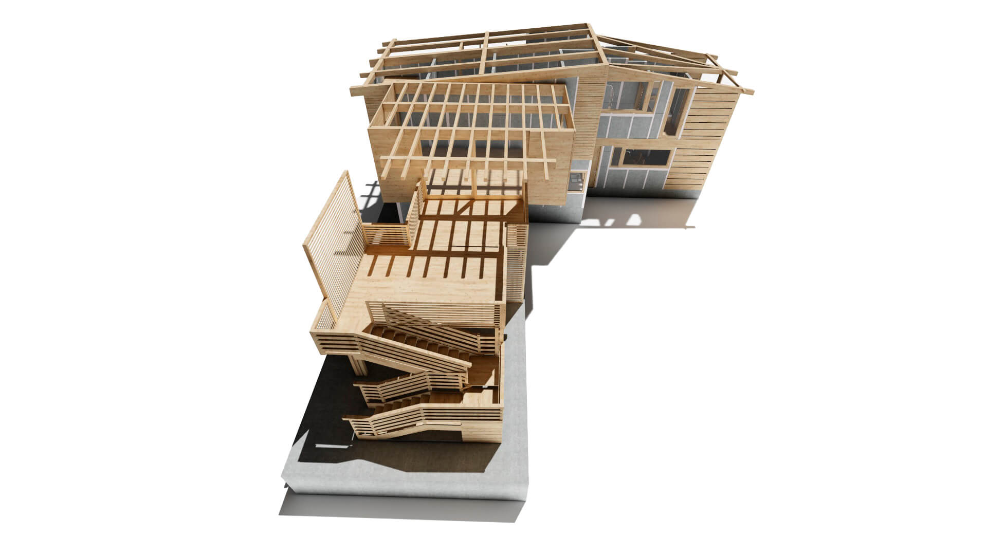 casa prefabricada en forma de L