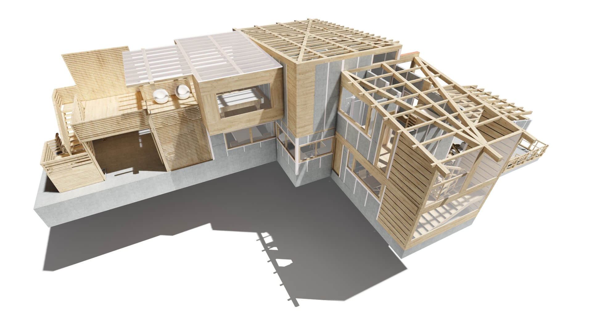 casa prefabricada con cielo raso en superboard
