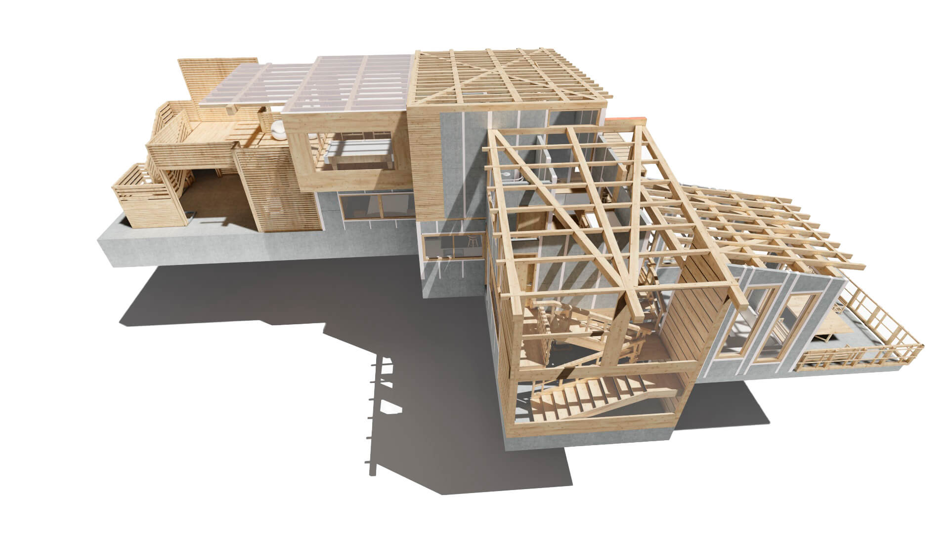 casa prefabricada con cubierta liviana