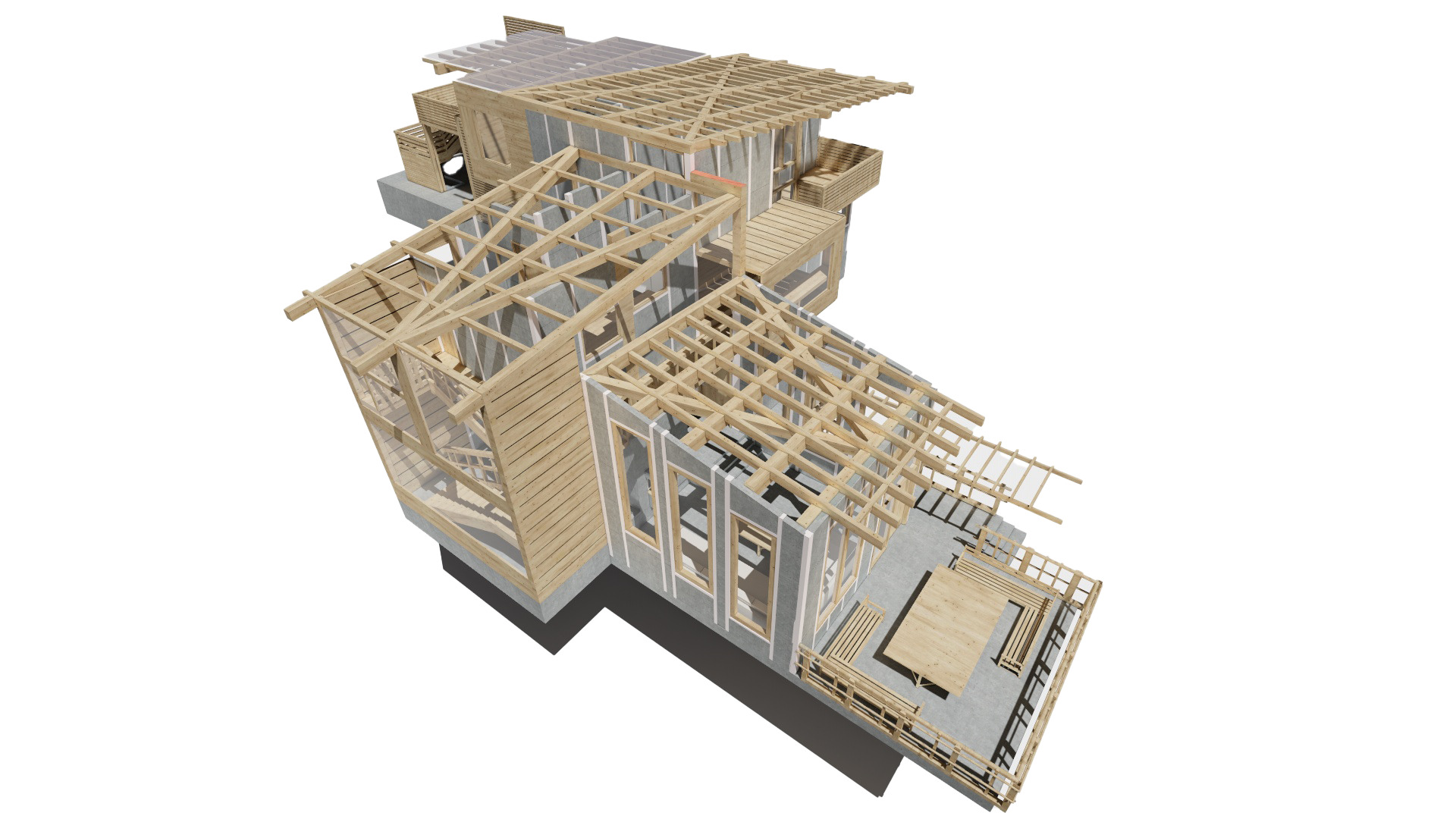 casa prefabricada con altillo
