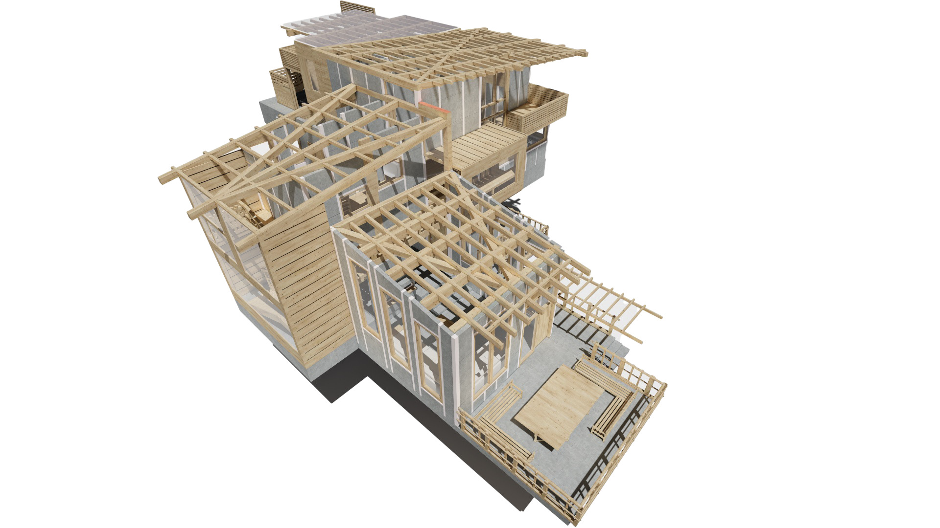 ventaneria en madera para casa prefabricada