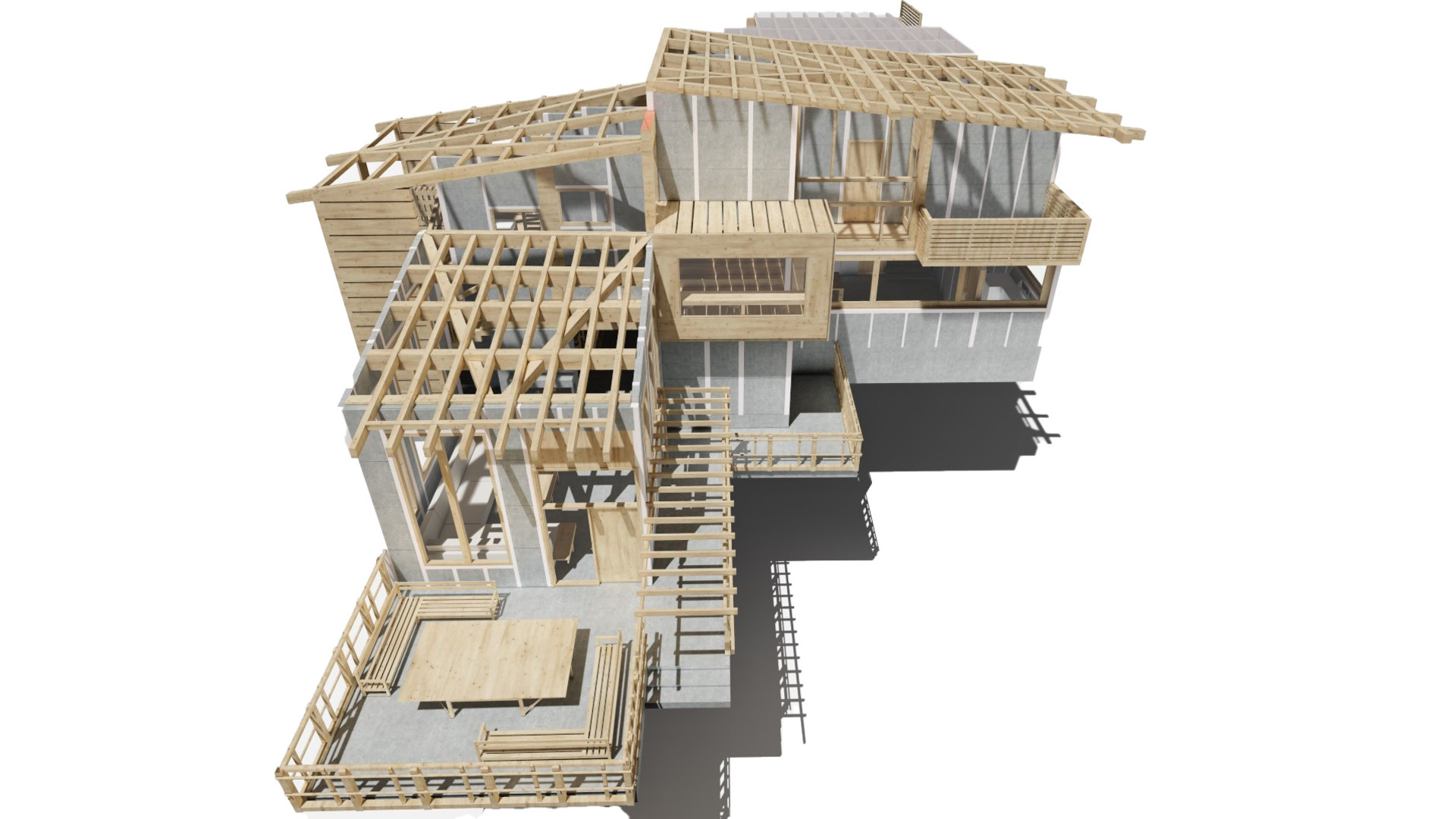 casa prefabricada con espacio de estar
